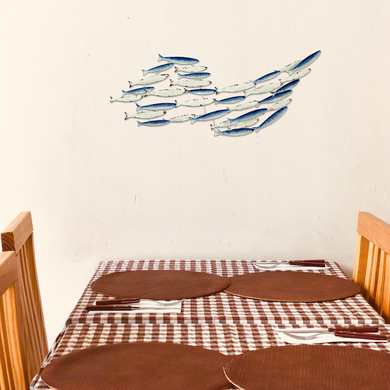 House of Hampton Metal Wall Art Shoal Of Fish Wayfair.co.uk